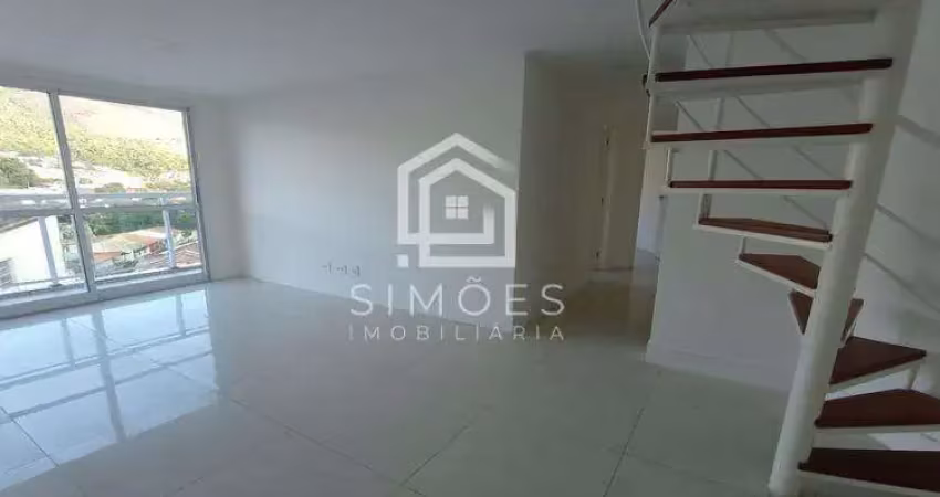 Cobertura para venda em rio de janeiro, jacarepaguá, 2 dormitórios, 1 suíte, 2 banheiros, 2 vagas