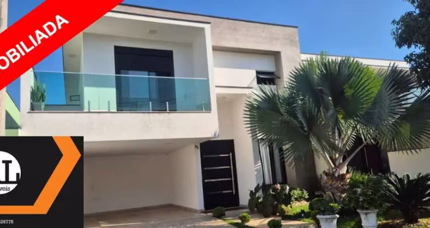 Casa sobrado para locação Mobiliada no Condomínio Ibiti Reserva em Sorocaba com 230 m2 de área construída, com 3 suítes sendo uma com closet e ar cond