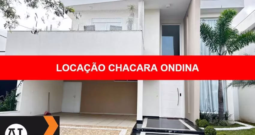 Lindo sobrado para locação no condomínio chácara ondina em sorocaba, com 270 m2 de área construída , piscina, 3 suítes, escritório