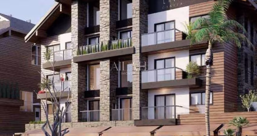 Apartamento com 1 dormitório com suíte e lavabo no centro de Canela