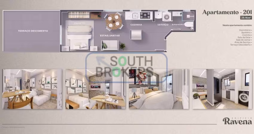 Studio, Apartamentos 1 dormitório no Hauer - Edifício Ravena