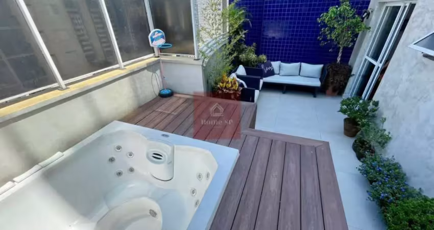Cobertura Penthouse em Moema Índios, 88,95m², fora de rota, reformada, 2 dormitórios, sendo 1 suíte.