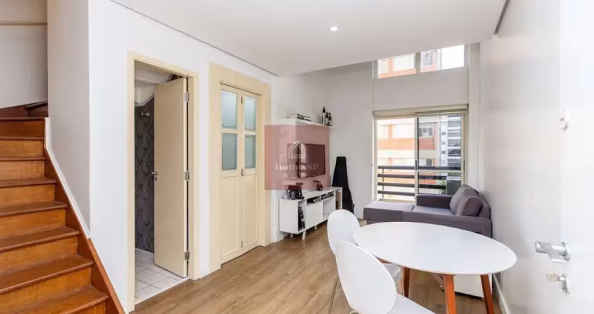 Apartamento duplex a venda em moema 45m² 1suite 1 vaga de garagem mobiliado