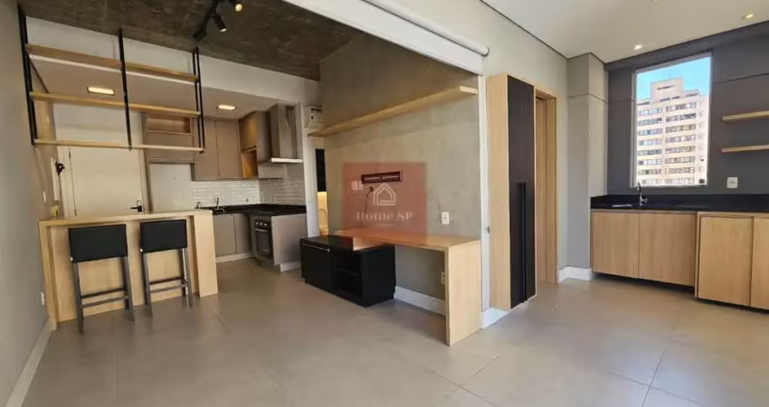 Studio moderno totalmente mobiliado, 1 vaga e com 44m² em moema em andar alto!