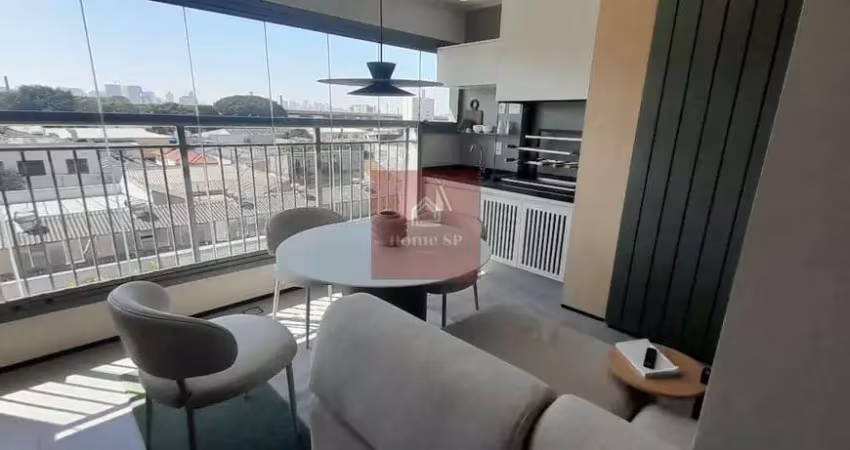 Studio 60 m2, 2  droms(1ste), 1 vaga, com churrasqueira  no terraço