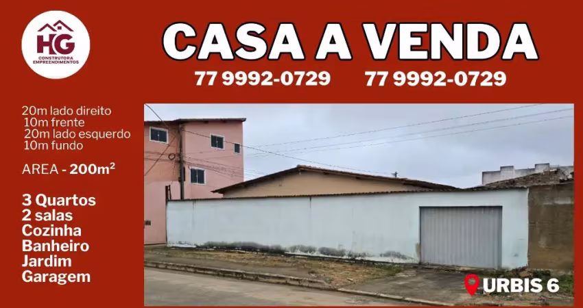 Oportuniddae casa 3/4 e quntal, urbis 6, vitoria da conquista ba