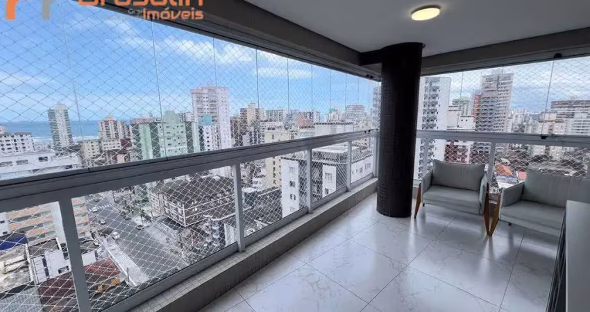Apartamento alto padrão 3 suítes planejado e mobiliado, guilhermina - praia grande/sp