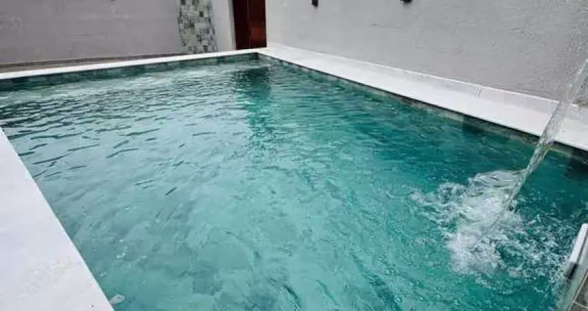 Casa isolada 3 dormitórios com piscina lado praia, vila atlântica - mongaguá