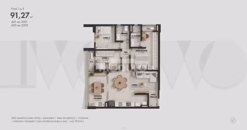 APARTAMENTO à venda, 3 quartos, 2 suítes, 2 vagas, JARDIM KARAIBA - Uberlândia/MG