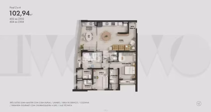 APARTAMENTO à venda, 3 quartos, 2 suítes, 2 vagas, JARDIM KARAIBA - Uberlândia/MG