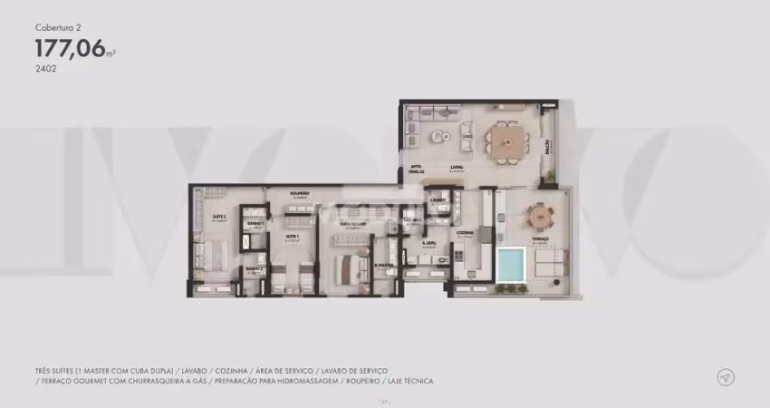 COBERTURA à venda, 3 quartos, 3 suítes, 3 vagas, JARDIM KARAIBA - Uberlândia/MG