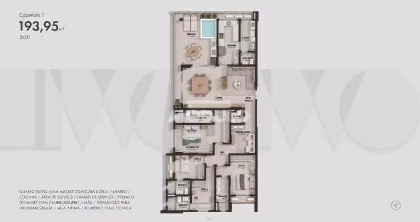 Cobertura à venda, 3 quartos, 3 suítes, 3 vagas, jardim karaiba - uberlândia/mg
