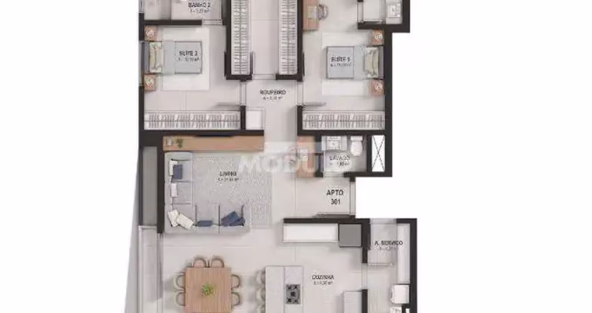 Apartamento à venda, 3 quartos, 3 suítes, 3 vagas, gavea - uberlândia/mg