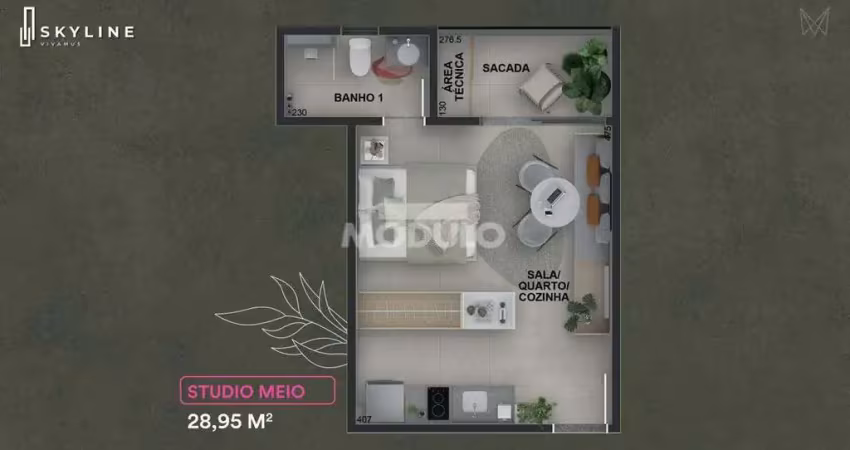 Apartamento à venda, 1 vaga, tibery - uberlândia/mg