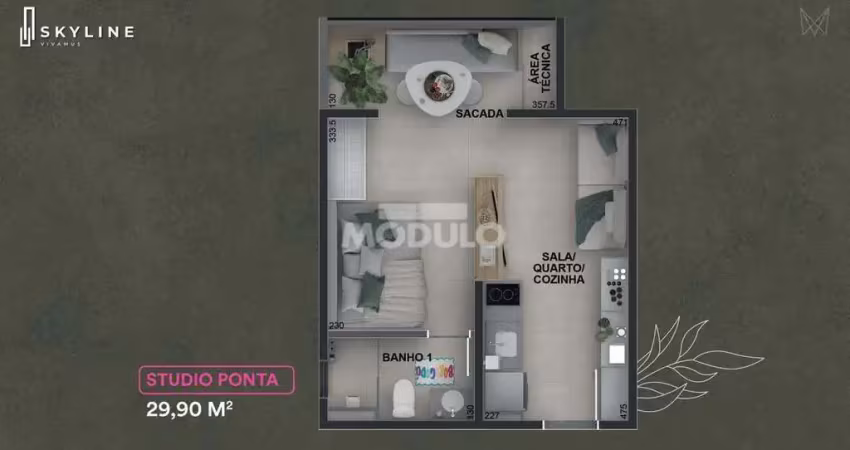 Apartamento à venda, 1 vaga, tibery - uberlândia/mg