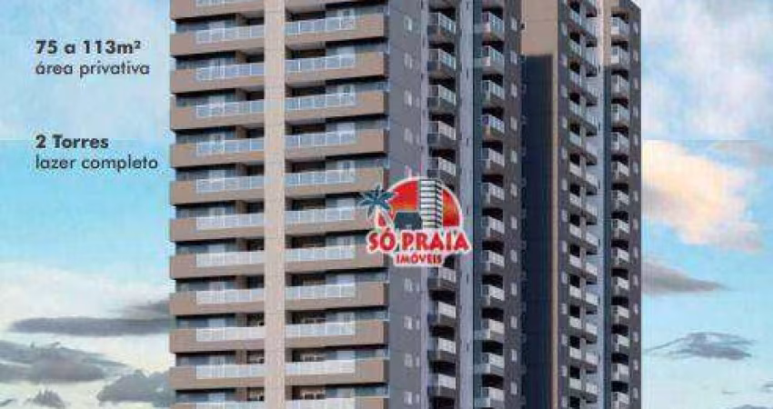 Apartamento com 2 dormitórios à venda, 78 m² por R$ 489.000 - Jardim Marina - Mongaguá/SP