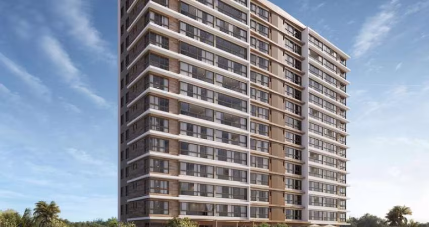 Apartamento de living integrado, vista mar permanente