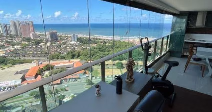 Apartamento a venda no colina A em patamares com 3 suites vista mar e varanda gourmet no maison biarritz