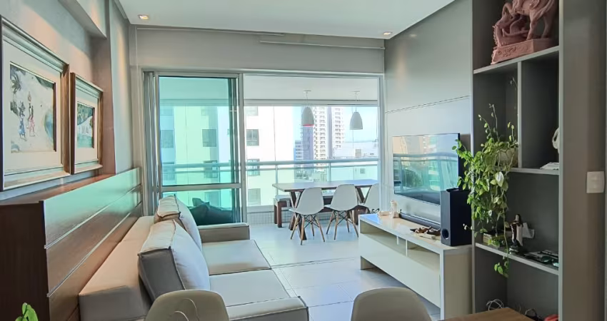Apartamento a venda na barra quarto e sala mobiliado e varanda gourmet no morro ipiranga