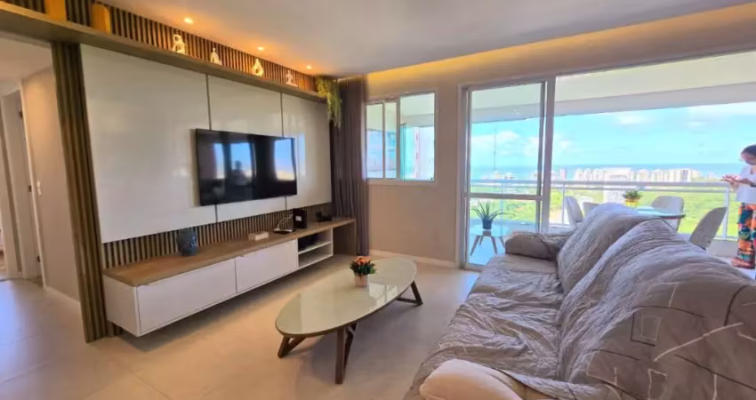Apartamento a venda no ludco greenville com 3 suites vista mar e varanda gourmet em patamares