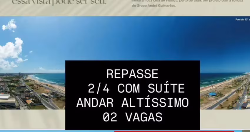 Apartamento repasse a venda no brisa marina orla em pituaçu com 2 quartos e vista mar