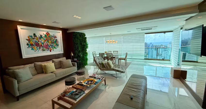 Apartamento a venda na graça com 3 suites vista mar e mobiliado na mansão grazia
