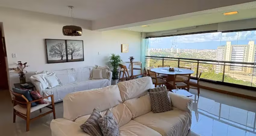 Apartamento para locação em patamares com 3 quartos vista mar e mobiliado