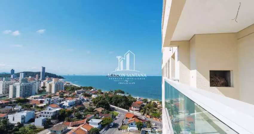 Apartamento vista mar com 3 quartos e 2 vagas em armação penha - sc