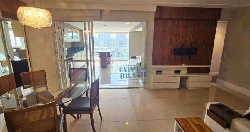 Apartamento de 112m² com terraço gourmet com churrasqueira, 3 dorm. sendo 2 suítes - ar condicionado - para venda ou locação na Chácara Santo Antônio