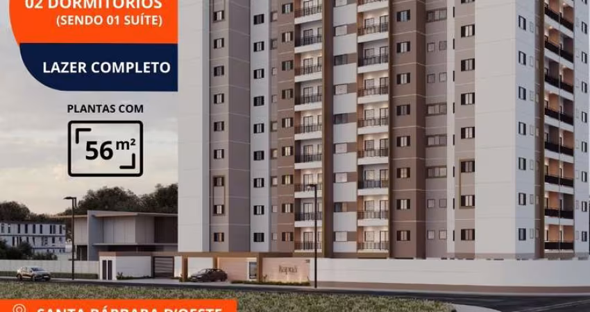 Imperdível: Apartamento à venda em Santa Bárbara do Oeste - SP, Jardim Itapuã, 2 quartos, 1 suíte, 2 salas, 2 banheiros, 1 vaga, 56m².