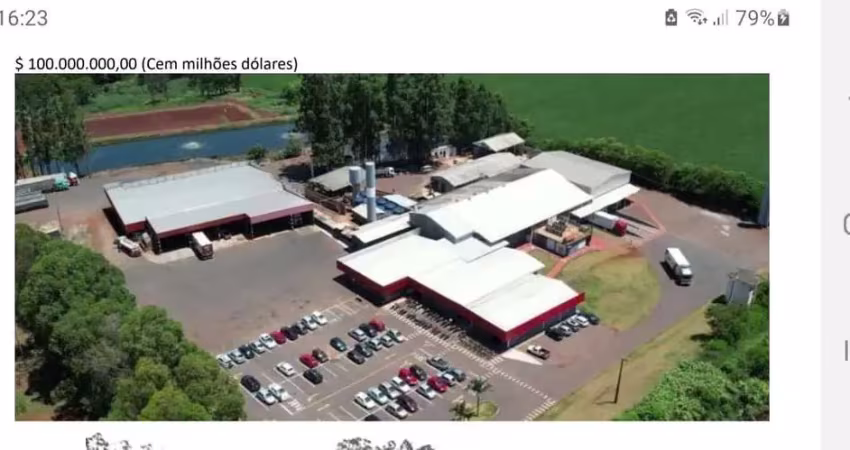 Frigorífico suínos 5000m2 área construída, terreno 127.700m2, abatedouro frigorífico sisbi (1000 animais dia ? projeto aprovado passando p/ 1.700 anim
