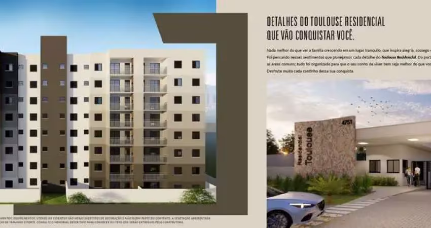 Residencial Toulouse, Apartamentos de 55m2 a 93m2, 2 e 3 Dormitórios, 0 ou 1 Suíte, Varanda Gourmet, Área de Lazer Completa