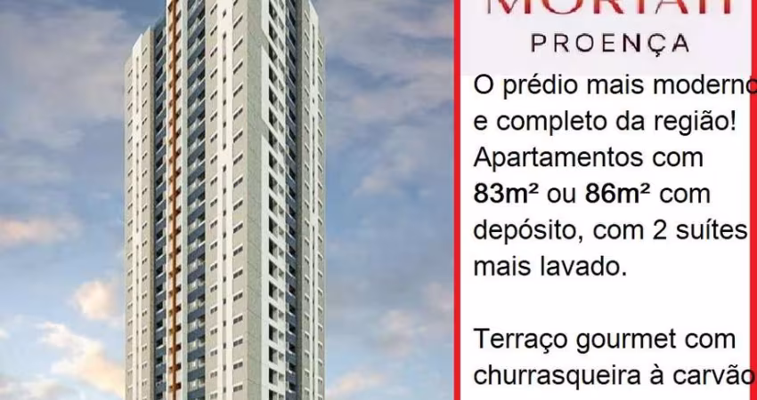 Lançamento Moriah Proença, Apartamentos de 84m2 e 86m2, 2 Suítes, Deposito, Lavabo, Varanda Gourmet, 2 Vagas Cobertas, Área de Lazer Completa