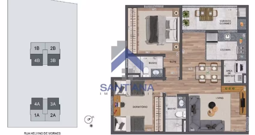 Apartamento com 2 quartos à venda na Avenida Helvino Moraes, 1433, Vila São José, Taubaté