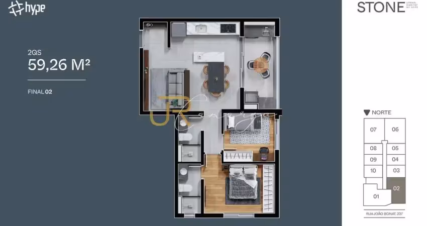 Apartamento à venda na Rua João Bonat, 227, Novo Mundo, Curitiba
