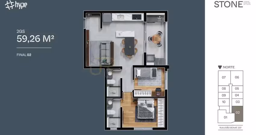 Apartamento à venda na Rua João Bonat, 227, Novo Mundo, Curitiba