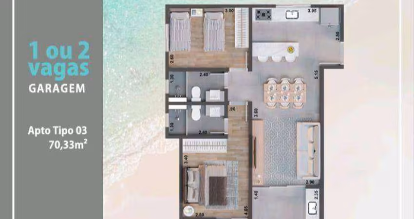 Apartamento com 1 dormitório à venda, 44 m² por R$ 254.879,00 - Praia das Palmeiras - Caraguatatuba/SP