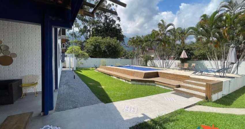 Casa com 4 dormitórios para alugar, 193 m² por r$ 4.800,00/mês - massaguaçu - caraguatatuba/sp