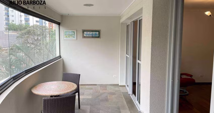 Apartamento em Moema pássaros, 140m, prédio semi novo, com 2 vagas de garagem