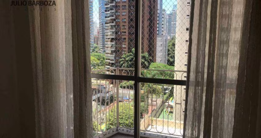 Apartamento com 1 dormitório em Moema pássaros, sacada, e 1 vaga de garagem