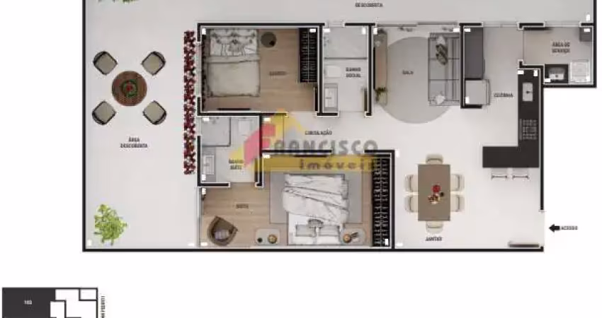 Apartamento com área privativa à venda, 2 quartos, 1 suíte, 2 vagas, sidil - divinópolis/mg