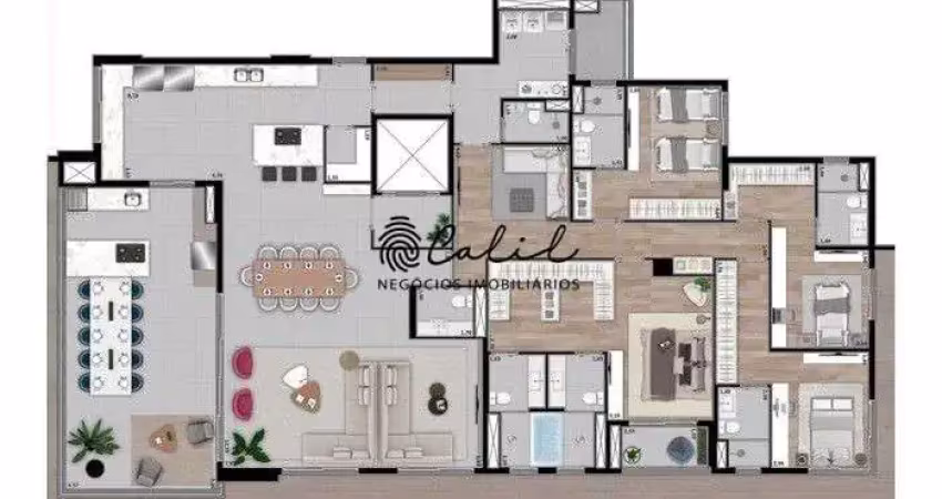 Edifício tayga - apartamento com 4 dormitórios à venda, 299 m² por r$ 2.453.000,00 - olhos d'agua - ribeirão preto/sp