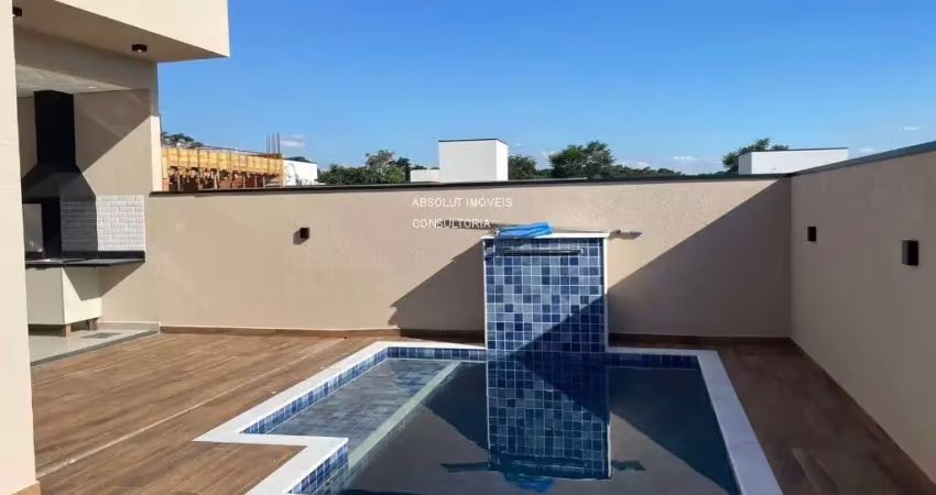 Casa de Luxo em Condomínio na Caldeira, Indaiatuba-SP: 3 Quartos, 1 Suíte, 2 Salas, 3 Banheiros, 2 Vagas de Garagem, 200m².
