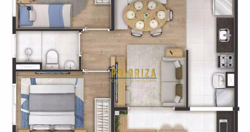 Apartamento com 2 dormitórios à venda, 45 m² por R$ 289.330,70 - Mirage São Paulo - Sorocaba/SP