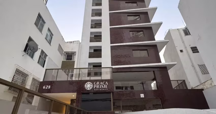 Quarto e sala de luxo no graça prime residence | mobiliado | nascente | andar alto