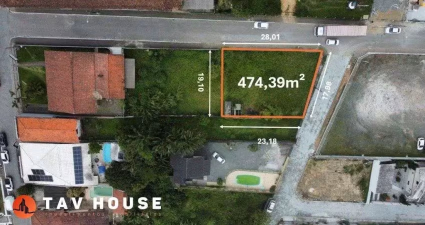 Terreno de esquina com 474,39 m² em área estratégica de penha