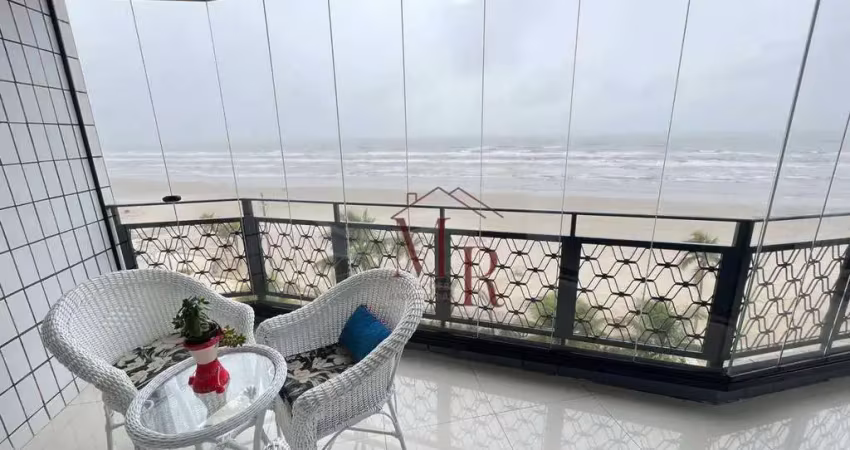 Apartamento frente mar  com 3 dormitórios à venda, 147 m² por r$ 980.000 - vila tupi - praia grande/sp