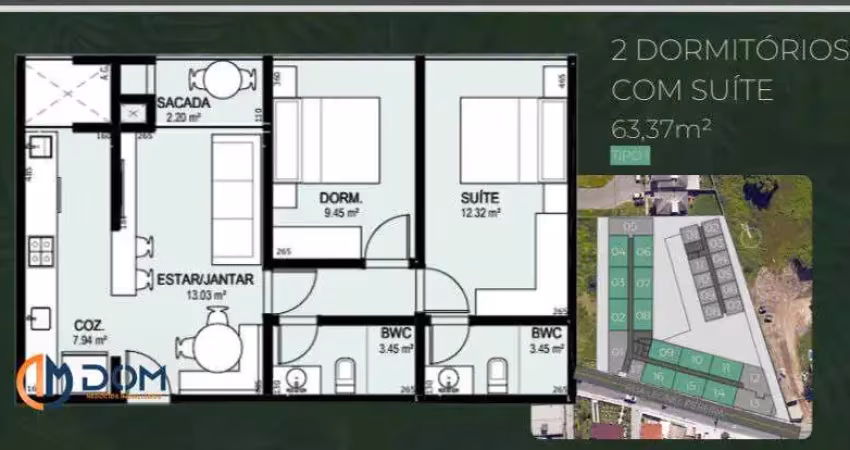 Apartamento com 2 quartos à venda no Cachoeira do Bom Jesus, Florianópolis 