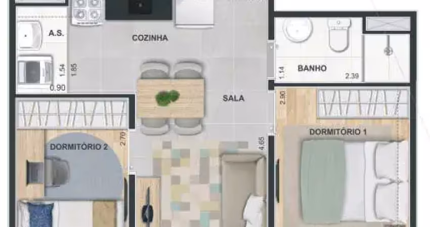 Apartamento com 2 quartos à venda na Ponte Grande, Guarulhos 