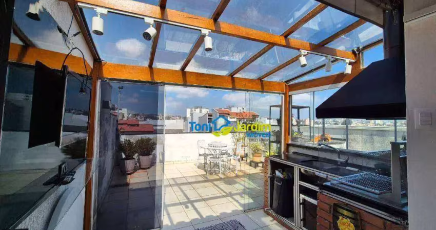 Cobertura com 3 dormitórios à venda, 160 m² por r$ 750.000,00 - vila humaitá - santo andré/sp